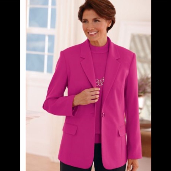 Blair Jackets & Blazers - Blair Classic Tailored Style Magenta Blazer